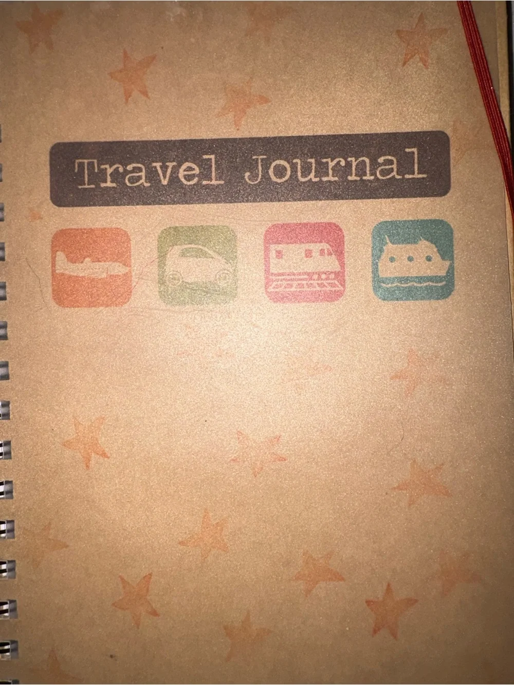 Travel Journal Notebook - Kraft Cover with Multicolor Icons